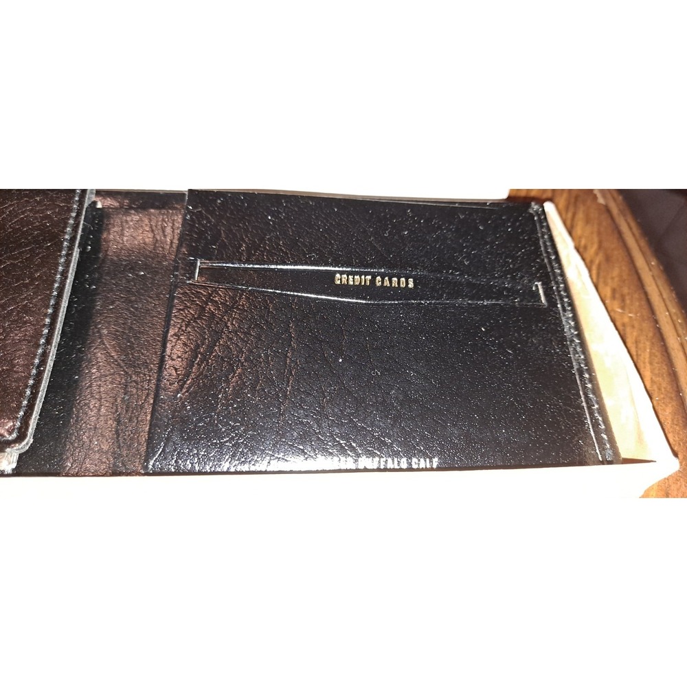 3M Service Award 1972 1million Hours Black Wallet Water Buffalo Calf Leather - Picture 3 of 6